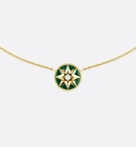 vaas dior malachiet|Rose des Vents Necklace Yellow Gold, Diamond and Malachite.